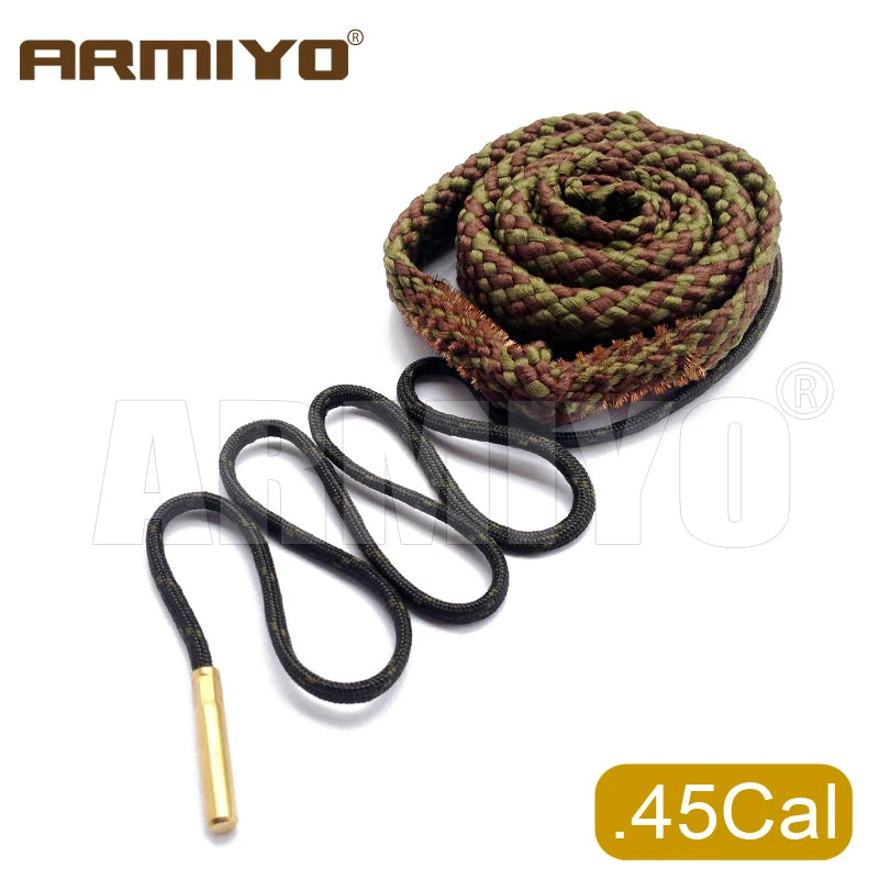 Armiyo .17Cal .22Cal .30Cal .38Cal .45Cal 12GA 20GA Barrel Cleaning Sling Bore Brush Clean Rope Hunting Accessories