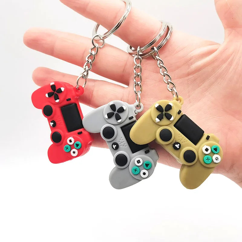 Cute PVC Game Machine Keychain Keyring Gamepad Joystick Key Chain PS4 Game Console Keychains Bag Car Hanging Key Ring