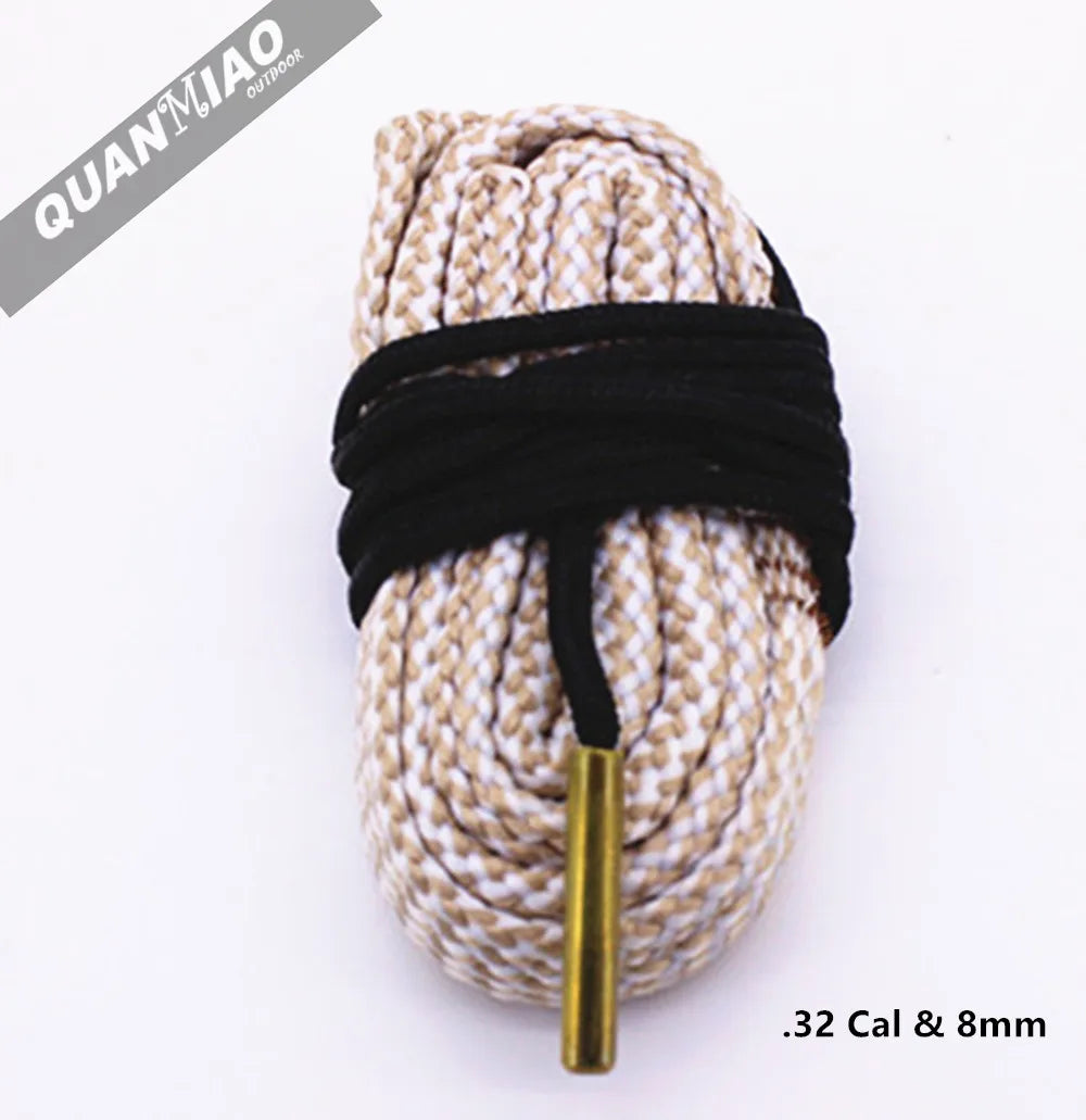 Hunting Gun Bore Cleaner .22 Cal.223 Cal.38 Cal& 5.56mm,7.62mm,12GA Rifle Cleaning Kit Tool Pistol Barrel Cal Rope Brush