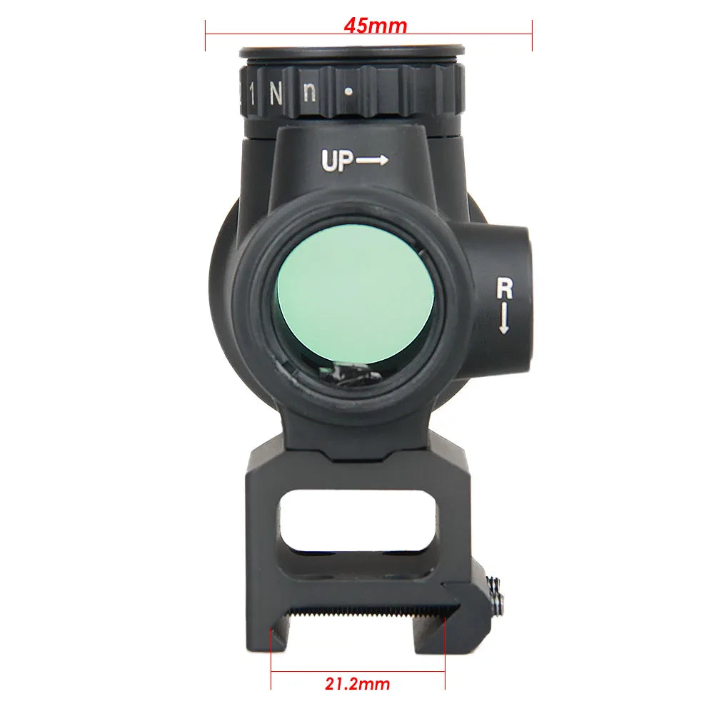 Tactical 1x Mini style red dot sight scope with high and Low picatinny rail mount base hunting shooting HK2-0105