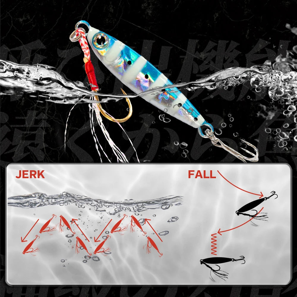 Hunthouse New Metal Cast Lure Fishing Jig Spoon 15/25/30/45g Shore Casting Jigging Fish Sea Bass Fishing Lure Tackle