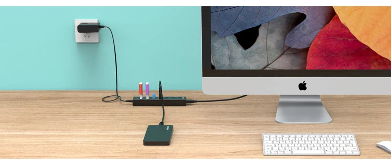 ORICO USB 3.0 Hub 7-port USB3.0 High-speed Transmission HUB Portable USB with Power Distributor Suitable for Laptop MacBook Pro