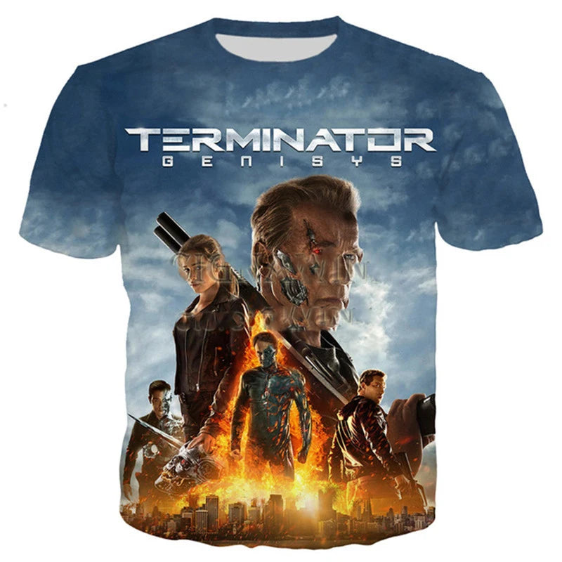 Fashion Movie Terminator Arnold Schwarzenegger T Shirt Men Women 3D Printed T-shirt Harajuku Style Tshirt Streetwear Tops