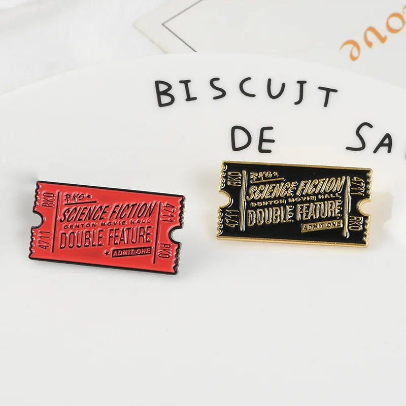 Rocky Horror Pin Movie Ticket Enamel Pin Rocky Horror Show Brooch Lapel Pins Badge Film Movie Jewelry Gift for Friend Wholesale