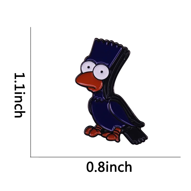 Bart Raven Enamel Pin Once upon a midnight dreary, while I pondered, weak and weary, Over many a quaint