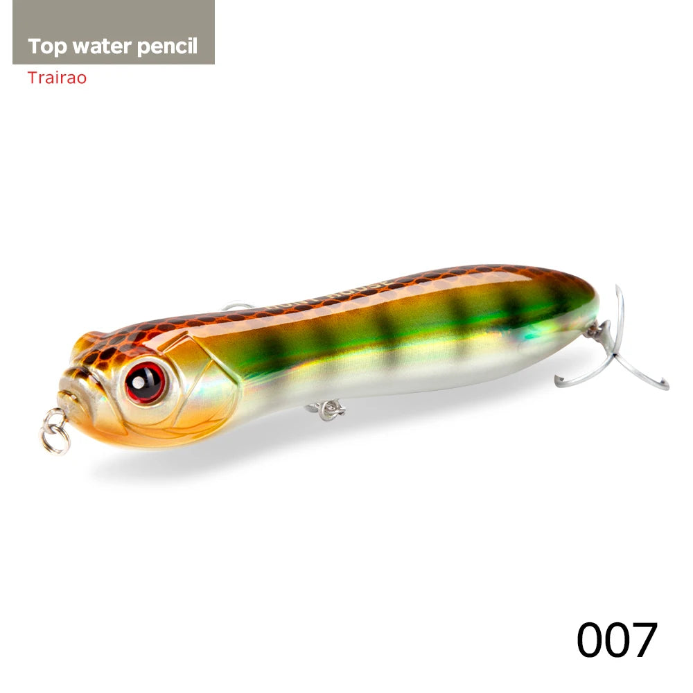 HuntHouse Trairao topwater lure Pencil lure long casting fishing for Bass Pike lure Crazy surface darter sound loud