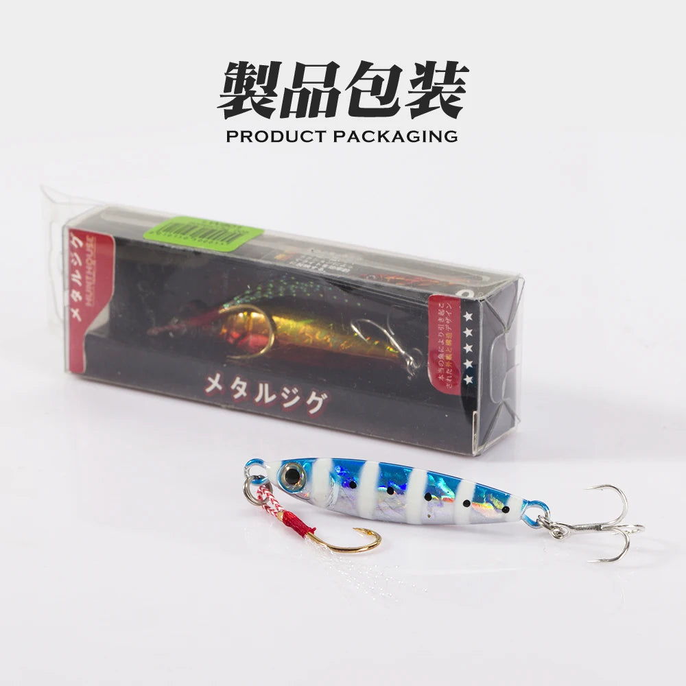 Hunthouse New Metal Cast Lure Fishing Jig Spoon 15/25/30/45g Shore Casting Jigging Fish Sea Bass Fishing Lure Tackle