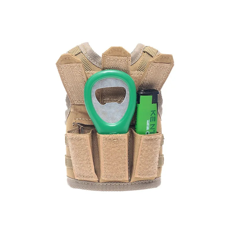 Tactical Beer Bottle Vest  Sports Mini Miniature Molle Vest Outdoor Upgraded Bottle Drink Set Adjustable Shoulder Straps