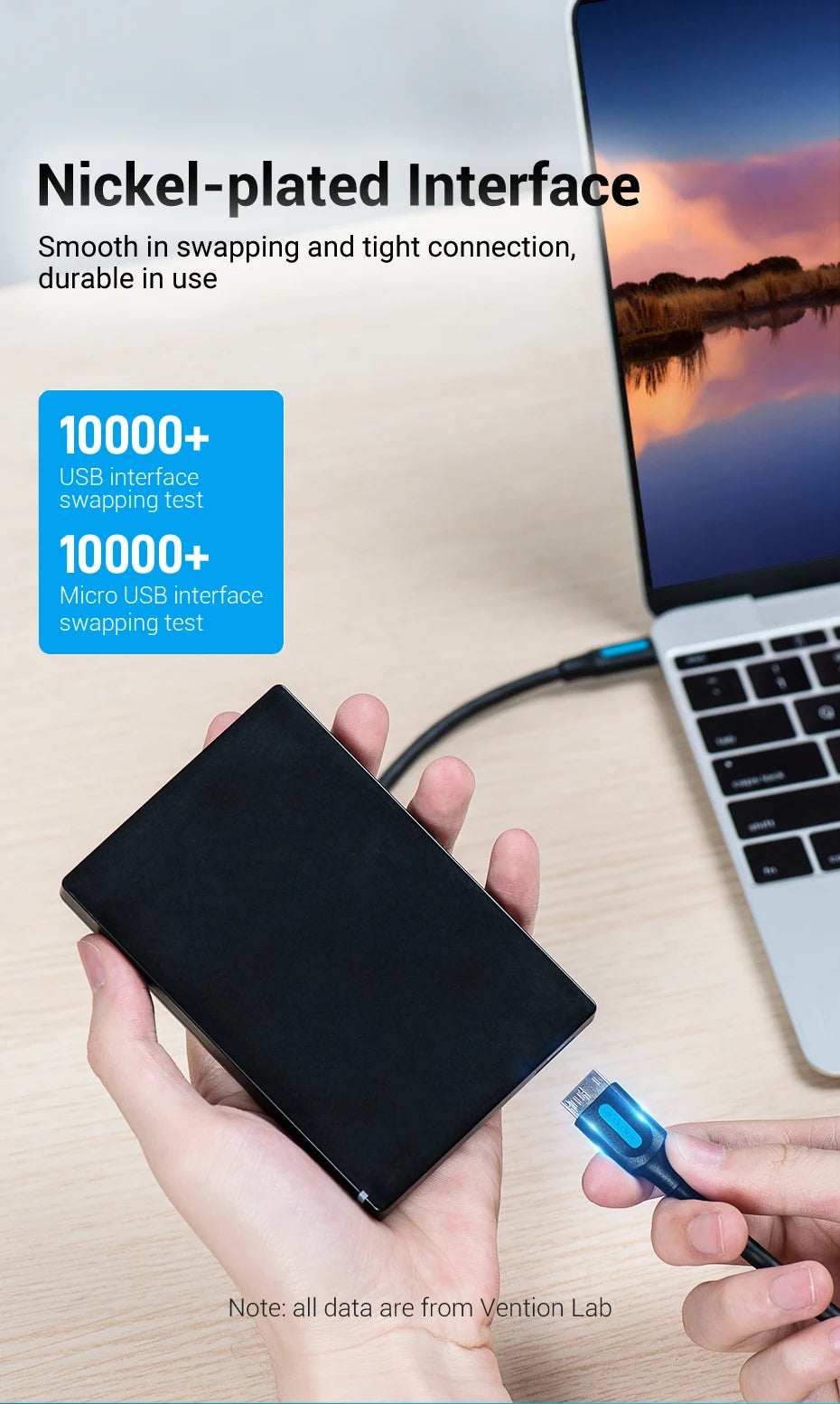 Vention USB 3.0 Type C to Micro B  Cable Connector For SSD HDD  External Hard Drive Disk Smartphone MacBook PC Micro B Cable