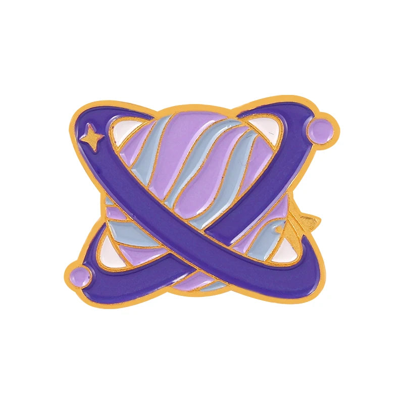 Star Sky Galaxy Collection Enamel Pins Romantic Space Planet Metal Cartoon Badge Bag Hat Lapel Women Jewelry Kid Astronaut Gifts