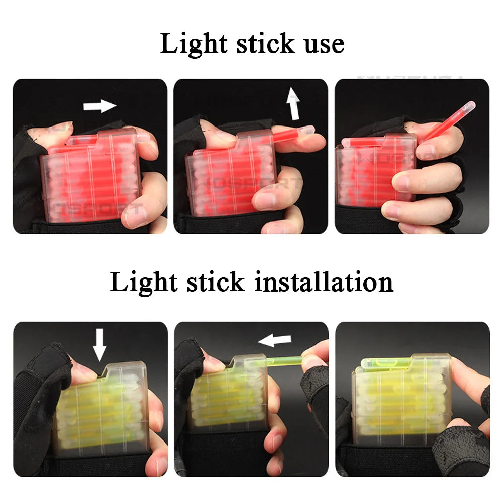 Tactical Lighting Signal Sticks Marking Light Dispenser Belt Mounted Pouch Hanger Fluorescent Label Glow Target Paintball