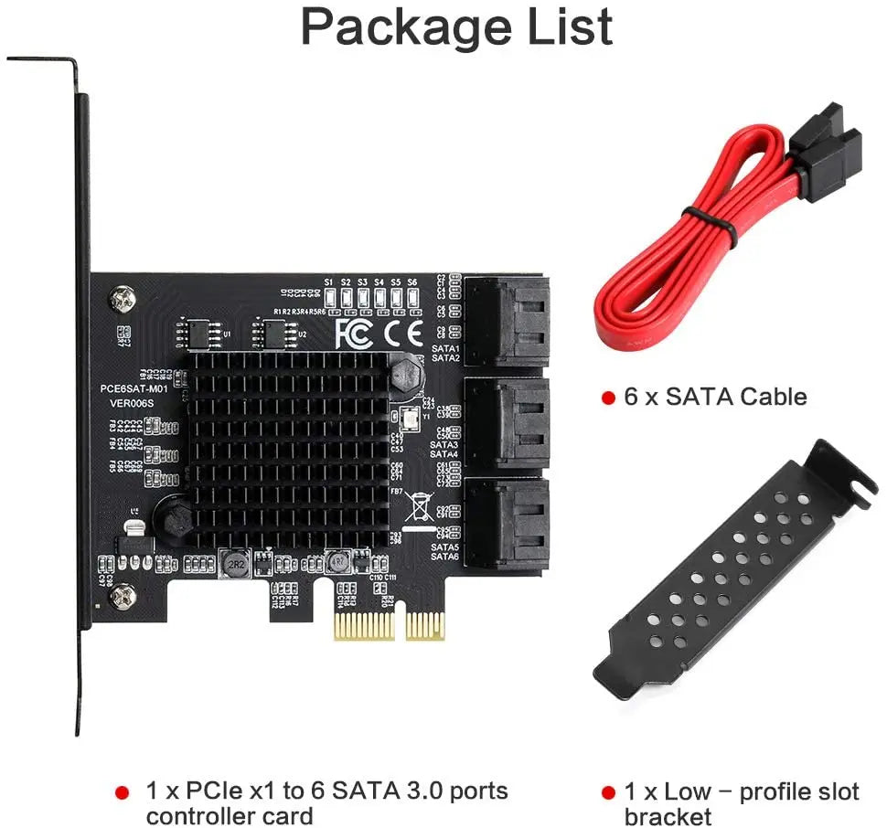 PCIe SATA Card 6/10 Port 6Gbps SATA 3.0 PCIe Card,Support 10 SATA 3.0 Devices, Built-in Adapter Converter For Desktop PC