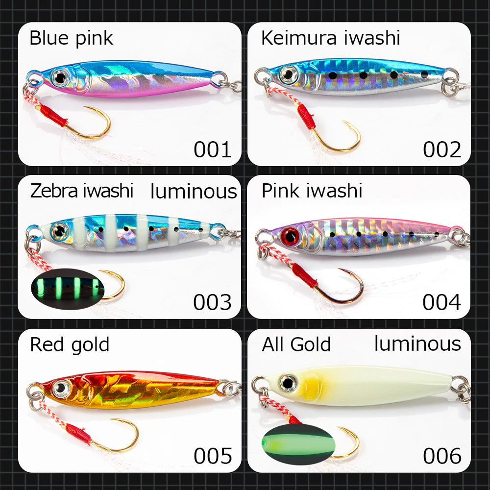 Hunthouse New Metal Cast Lure Fishing Jig Spoon 15/25/30/45g Shore Casting Jigging Fish Sea Bass Fishing Lure Tackle