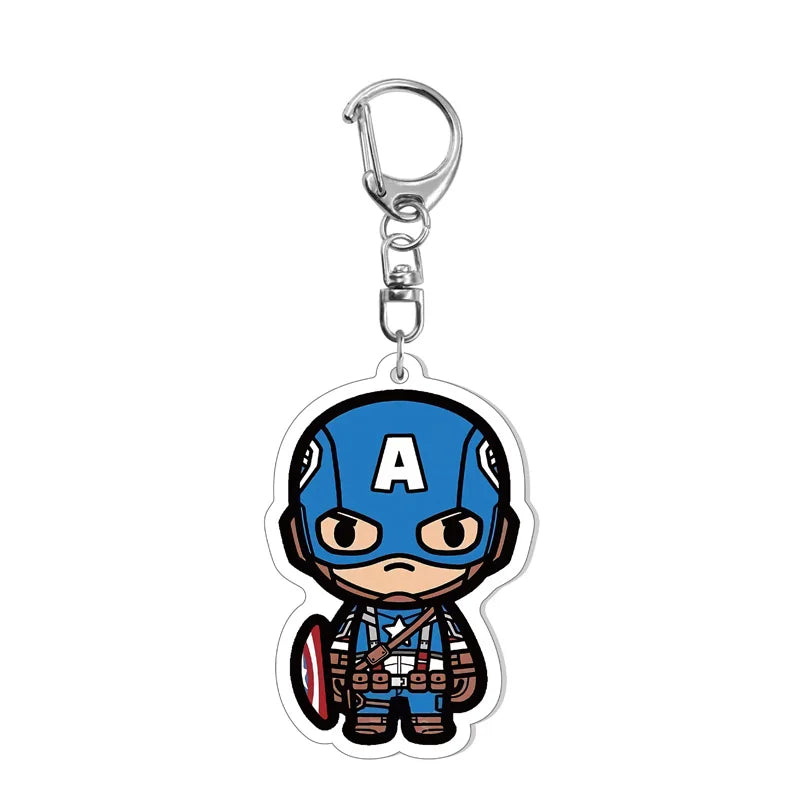 Marvel Avengers Cute Keychain Cartoon Iron Man Thor Hulk Captain America Car Keychain Kids Bag Pendant Keyring Friends Gift