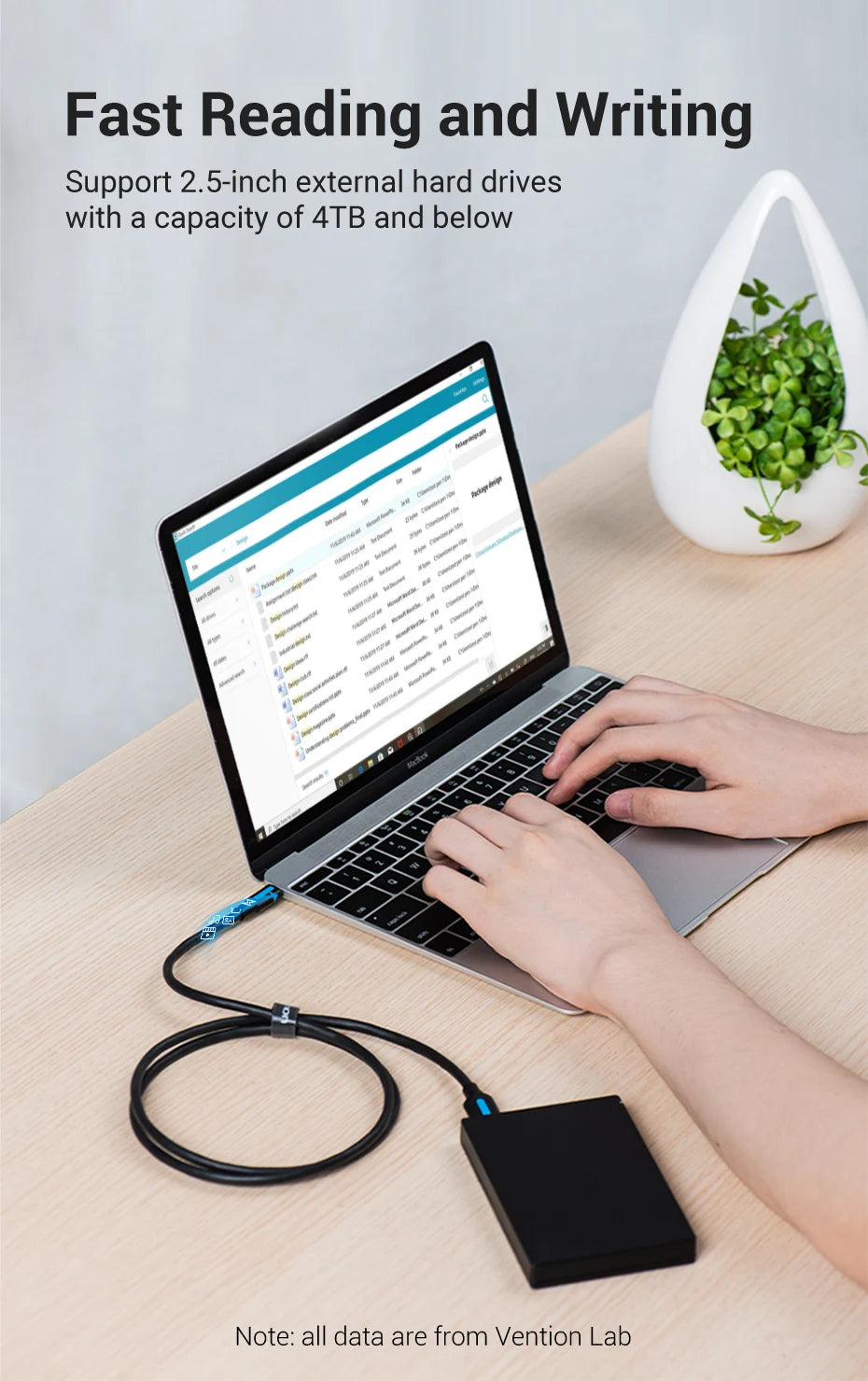 Vention USB 3.0 Type C to Micro B  Cable Connector For SSD HDD  External Hard Drive Disk Smartphone MacBook PC Micro B Cable