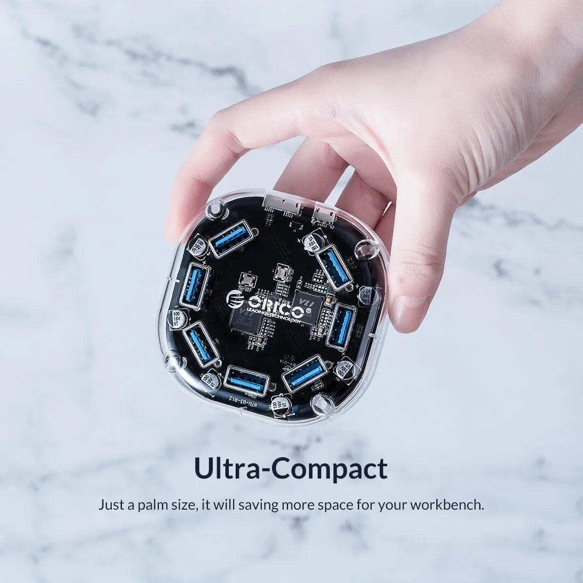 ORICO 4/7 Port USB 3.0 Hub Dual Power Supply Splitter Adapter OTG USB C Charger Hub Powered PC Computer Peripherals Accessories