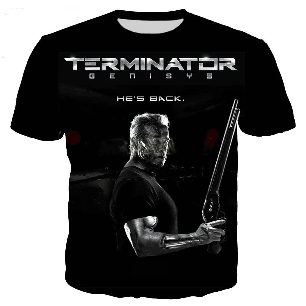 Fashion Movie Terminator Arnold Schwarzenegger T Shirt Men Women 3D Printed T-shirt Harajuku Style Tshirt Streetwear Tops
