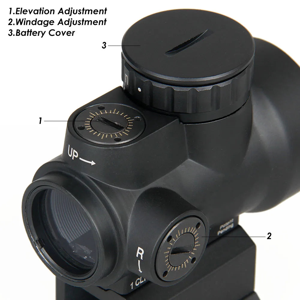 Tactical 1x Mini style red dot sight scope with high and Low picatinny rail mount base hunting shooting HK2-0105