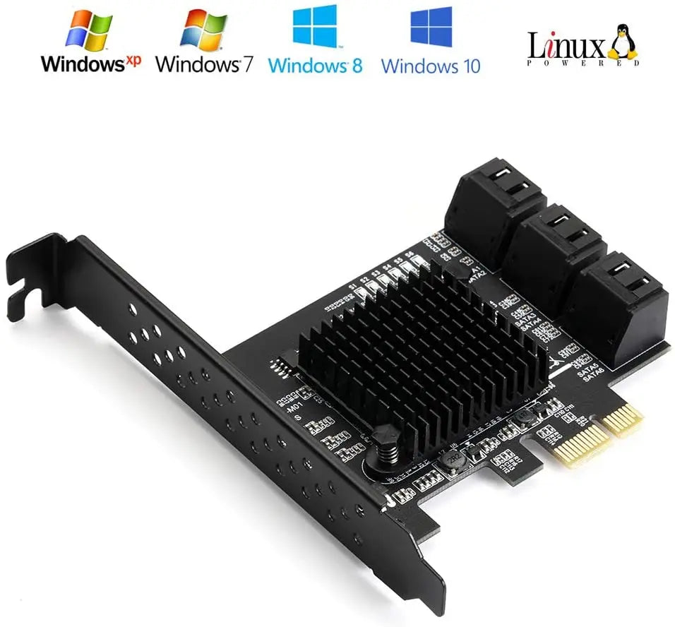 PCIe SATA Card 6/10 Port 6Gbps SATA 3.0 PCIe Card,Support 10 SATA 3.0 Devices, Built-in Adapter Converter For Desktop PC