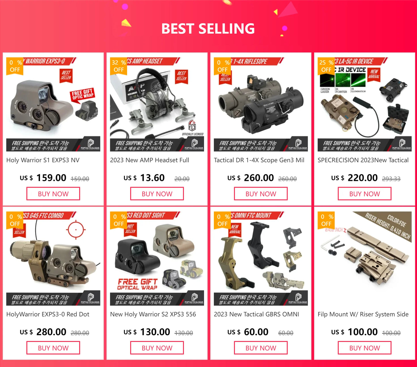 Tactical G45 5X Magnifier Scope With FAST FTC Mount Combo For Airsoft with US Flag Original Markings Black And FDE Colors