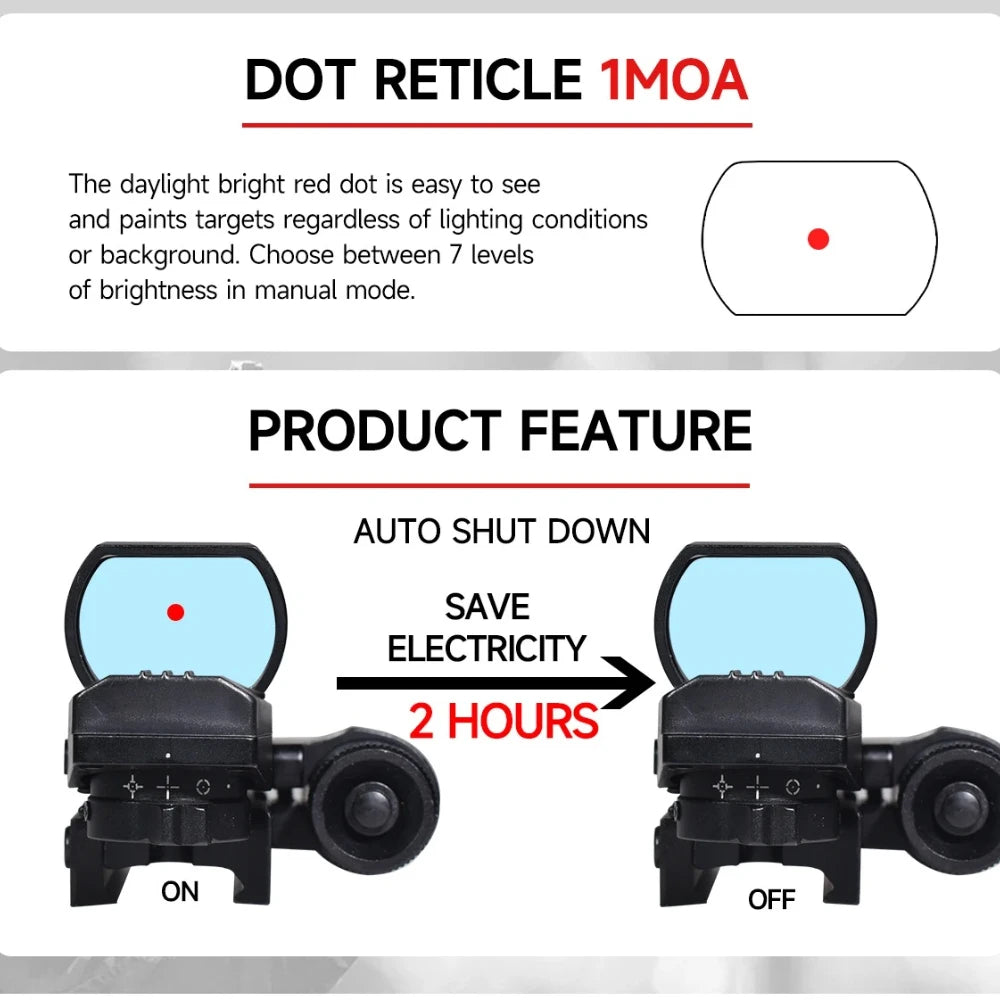 Tactical HD101 Red Dot Sight Series with Laser Combination Riflescope Optical Airsoft Adjustable Reflex 4 Reticle Scope Hunting