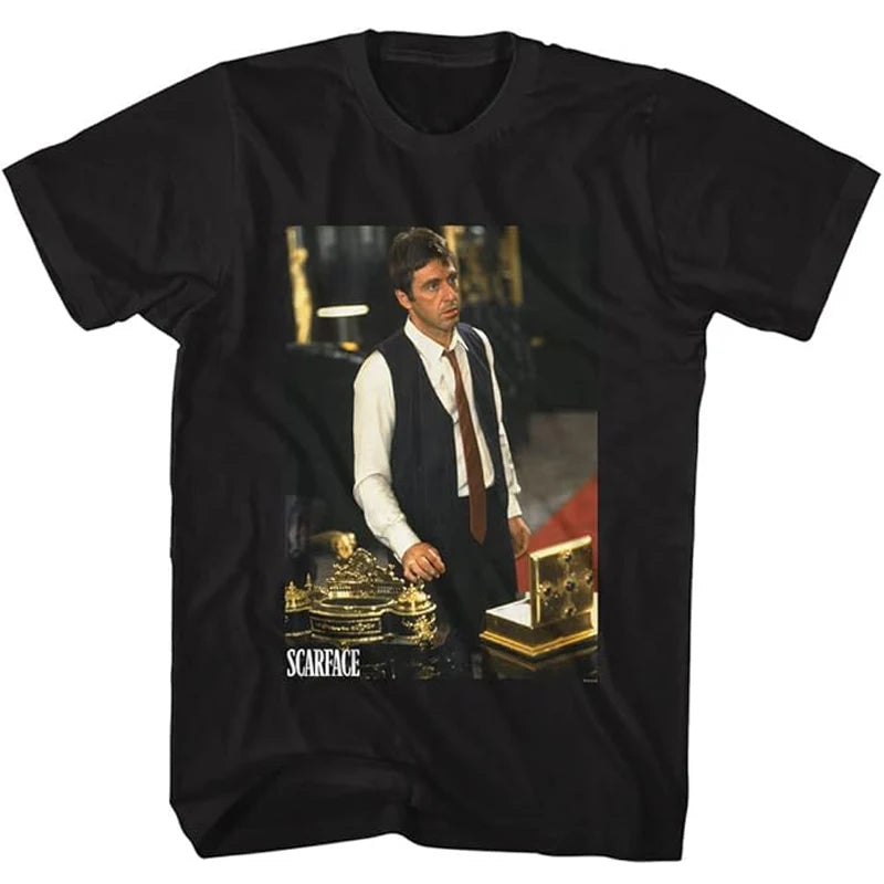 Scarface Tony MontanaT-Shirt Movie Joint Scarface Pacino Men's T-Shirt Comfortable and Breathable Y2K