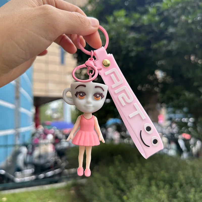 Tungtung Sahur Brainrot Figurine Keychains Shark Tralalero Tralala Plush Keychain Ballerina Cappuccino Brr Patapim Keyrings Deco