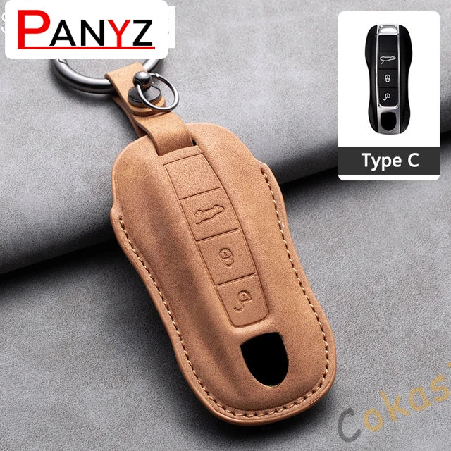 For Porsche Cayenne 718 MACAN Panamera 911 Boxster Keychain Accessories Car Key Case Covers Smart Remote Protection Shell Holder