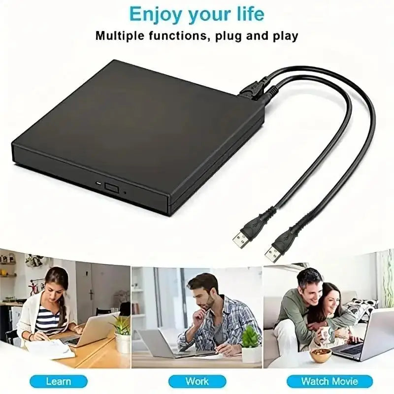 USB External CD DVD Reader CD/DVD Drive USB 2.0 External Disk Drive CD-ROM DVD-ROM Burner Player For Laptop Desktop DVD Burner