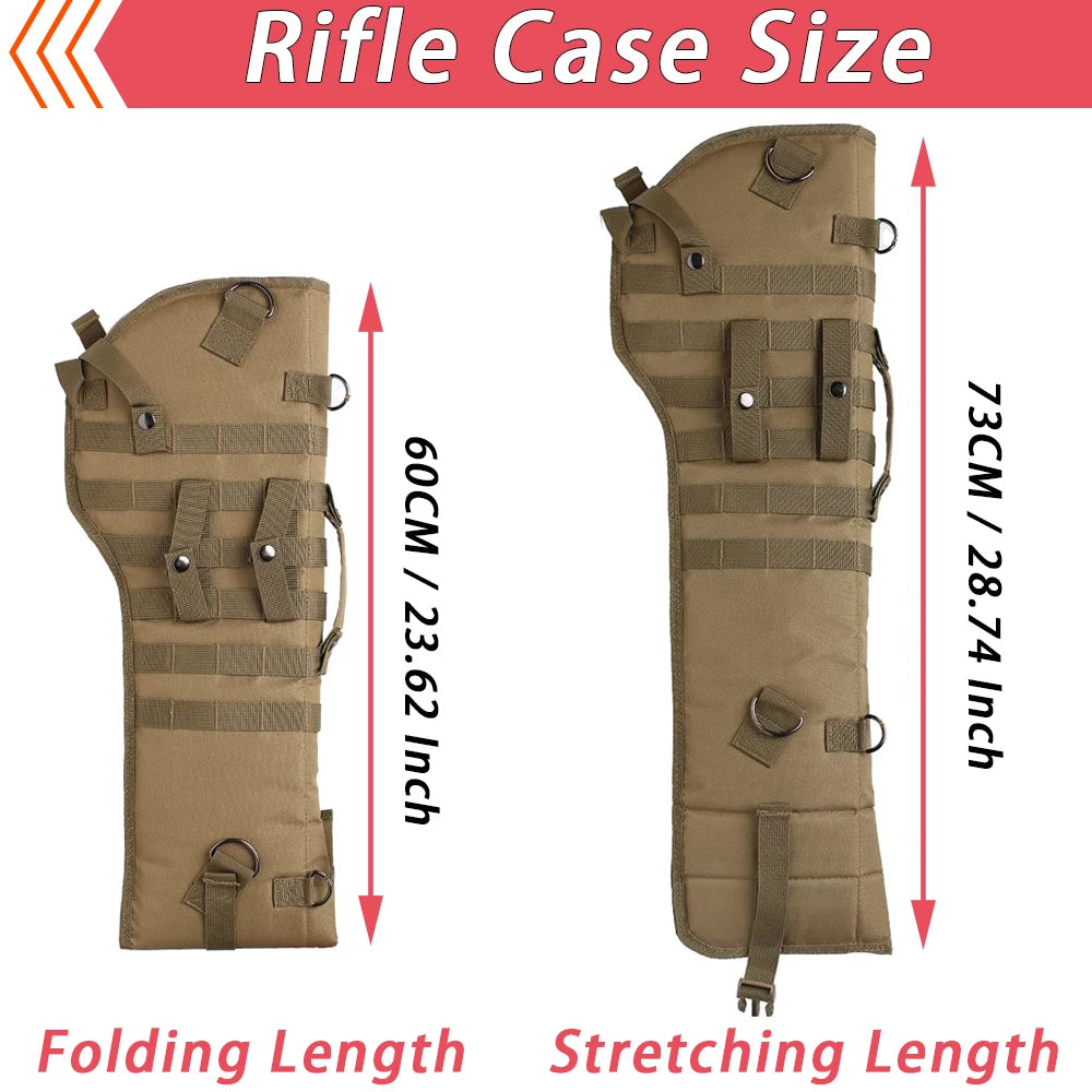 Tactical Rifle Scabbard Padded Shotgun Holster & Open-Top Sling Bag with Adjustable Shoulder Strap for Quick-Draw Carry