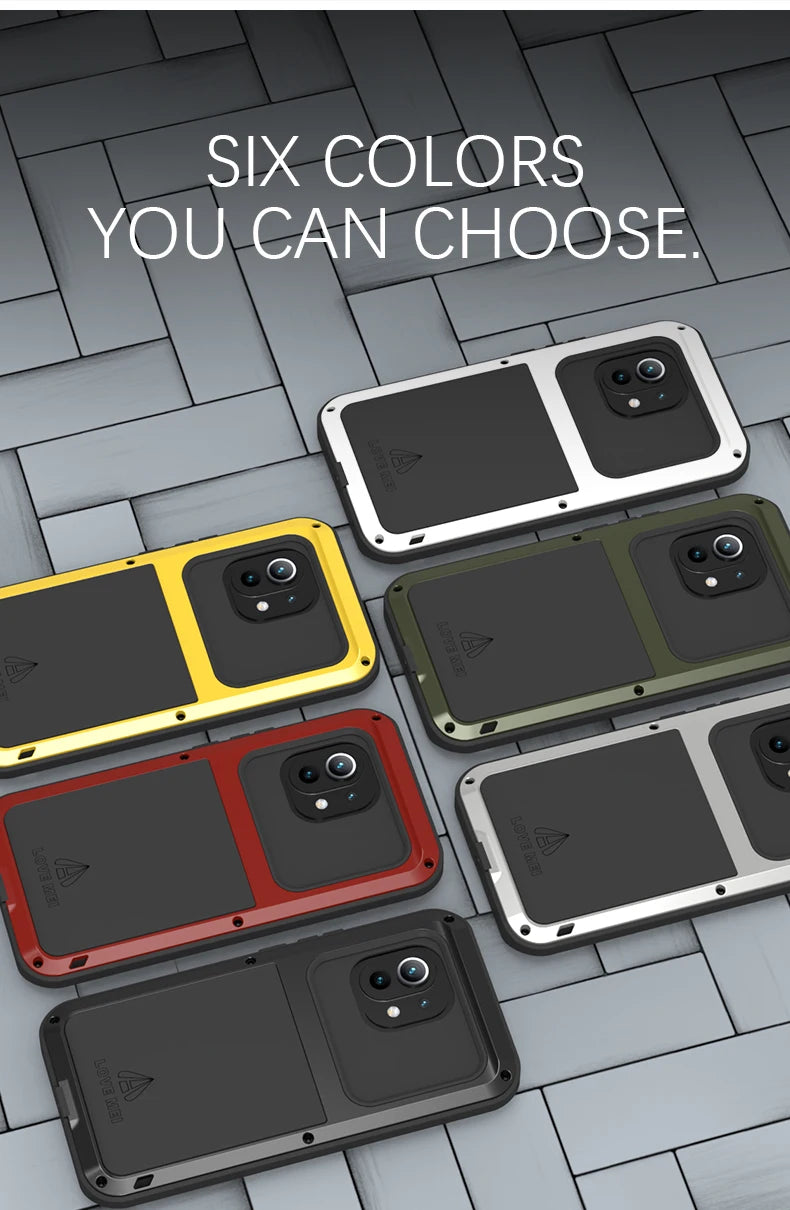 Love Mei Aluminum Metal Case For Xiaomi Mi 14 13 11 10 Pro Mi11 Cover Powerful Armor Shockproof Life Waterproof Case Capa Funda