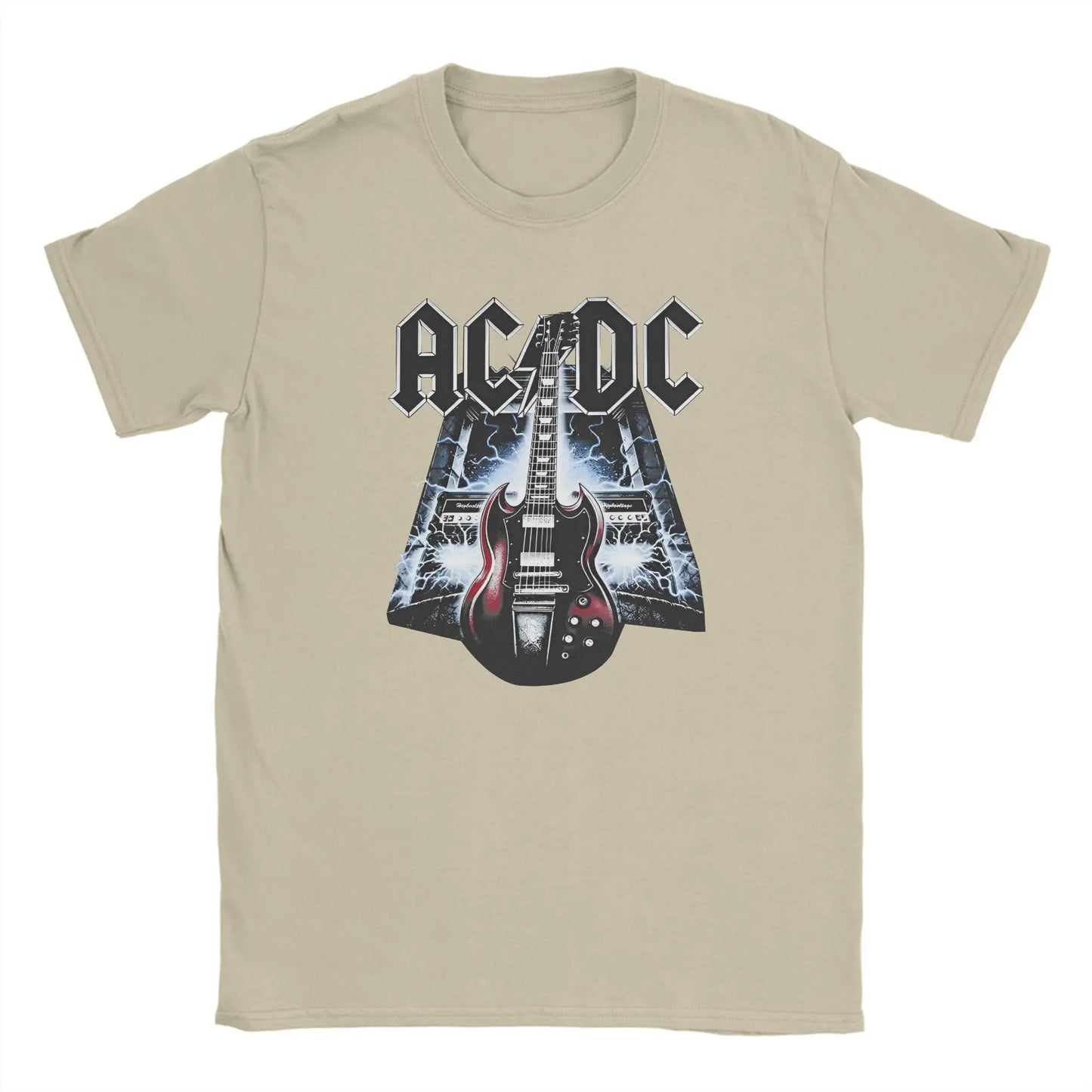 Casual Rock Band ACDC T-Shirt Men Crew Neck Cotton T Shirt  Short Sleeve Tee Shirt Big Size Tops