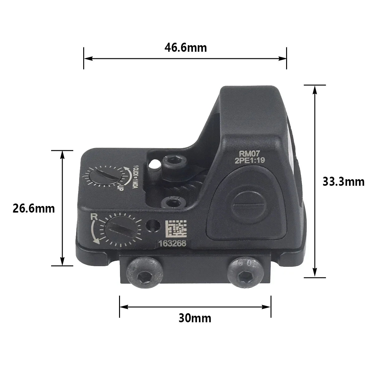 Tactical Red Dot Sight Tactical Reflex Sight Pistol Optics Riflescope G19 G43X Mos M&P Shield 20mm Rail Collimator Sight