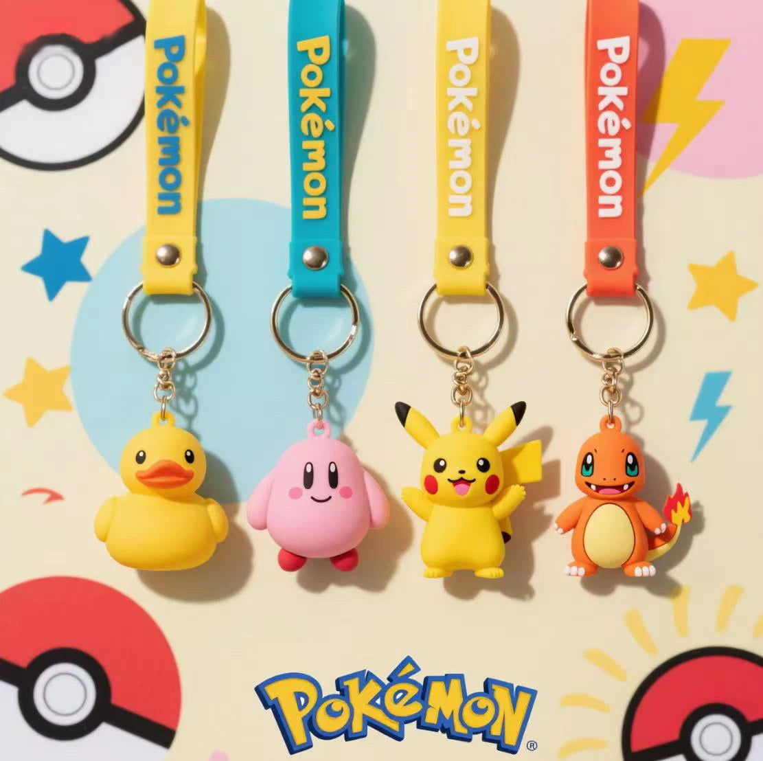 Pokemon PVC Keychain Pikachu PokeBall Party Favors Birthday Party Gifts Supplies Goodie Bag Fillers Christmas Stocking Fillers