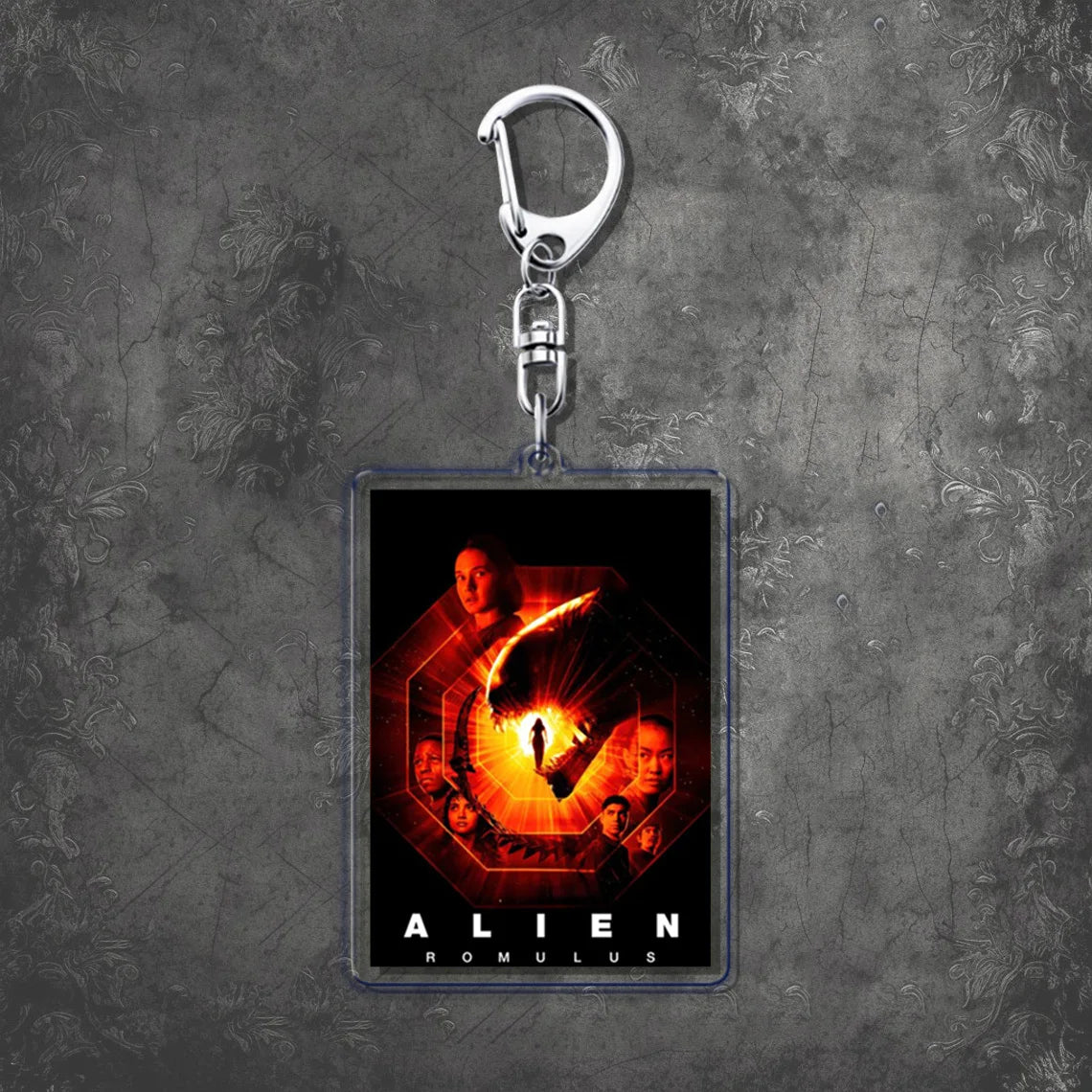 Horror Scary Classic Movie Keychain Key Chain Ring for Bag Xenomorph Sci Fi Keyring Jewelry Gamer Fans Gaming Gift