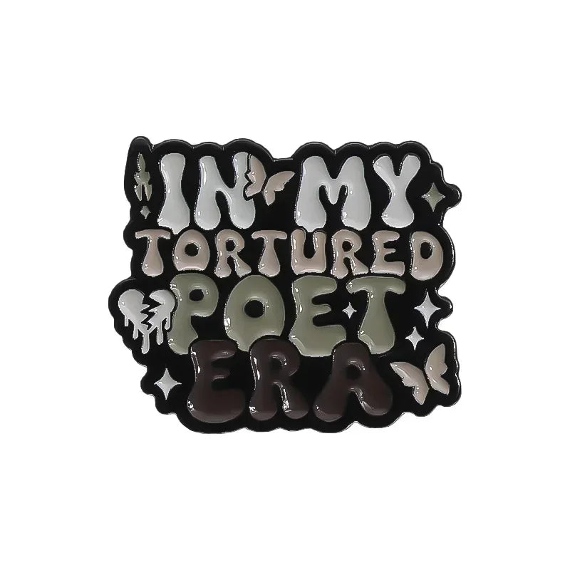 Pop Music Singer Lyrical Music Lyrics Enamel Pin In My Tortured Poet Creative Custom Brooch Lapel Badge Jewelry Gift For Friend