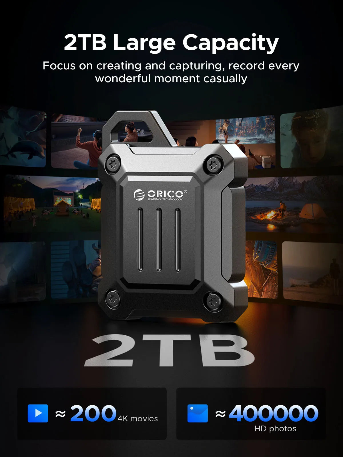 ORICO 2230 SSD Enclosure M.2 NVMe SSD Enclosure USB 3.2 Gen 2 10Gbps NVME PCI-E M-Key 2230mm External SSD Drive Enclosure