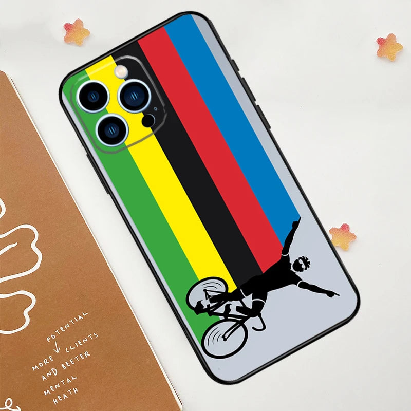 Cycling Bike Phone Case For iPhone 15 16 14 13 12 11 Pro Max Mini Plus XS X XR Back Cover