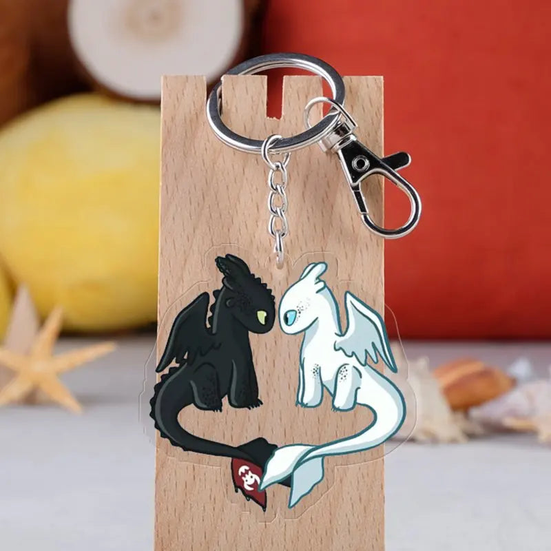 Creative keychain dragon Cute Cartoon Couple DIY Buckle Pendant with Male and Female Ring Ins Personalized