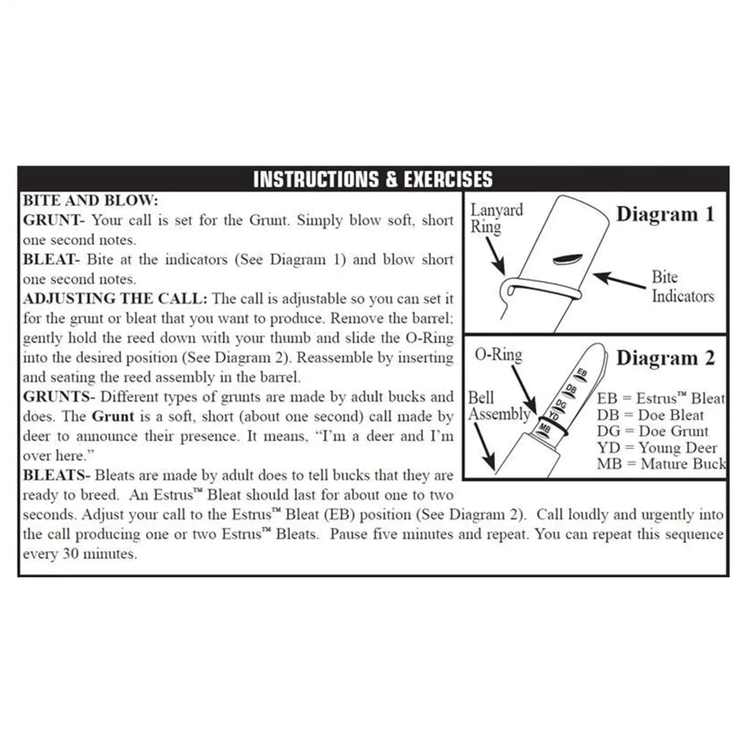 Hunting Deer Call Outdoor Hunting Doe Fawn Call with Lanyard Realistic Vocalizations Hunters Lures for Open Field Stalking