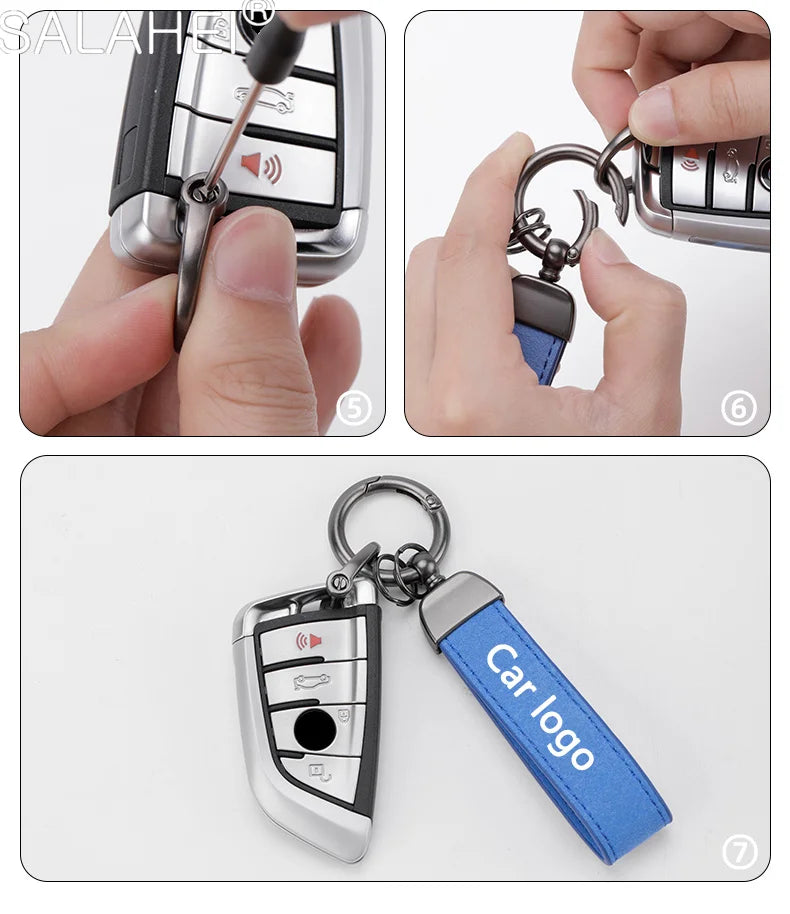 Luxury Women Men Key Chain Leather Car Keychain For BYD Han Tang Ev Song Plus Pro Dolphin Atto 3 Yuan BYD Keychain Accessories