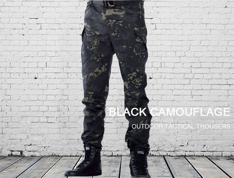 Tactical Cargo Pants Men Outdoor Waterproof SWAT Combat Military Camouflage Trousers Casual Multi Pocket Pants Male Work Joggers
