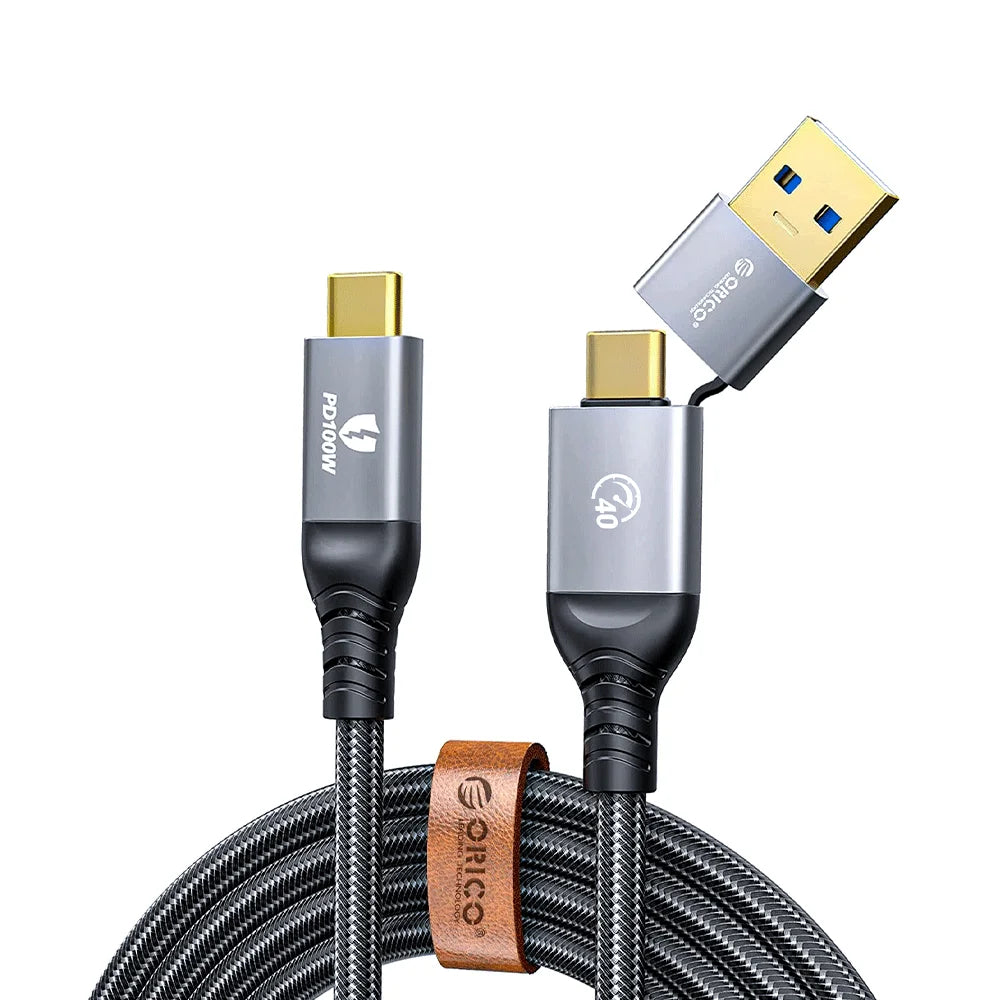 ORICO 5m 20Gbps USB C Cable PD100W Fast Charger Cord USB3.2 Gen 2 HD 4K@60Hz Video Braided with E-mark for Laptop MacBook