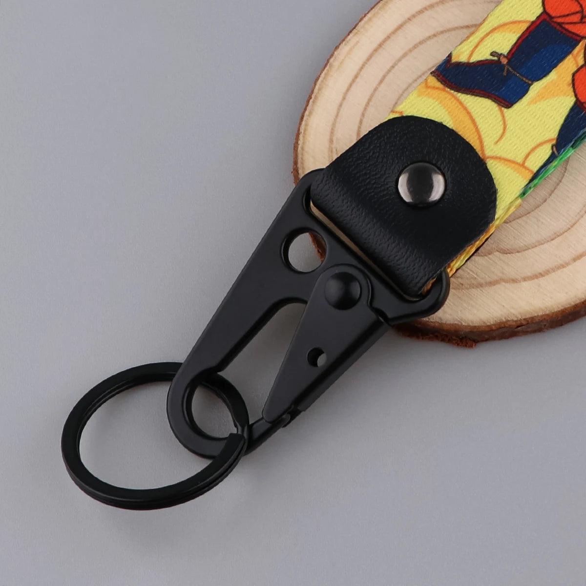 Anime Keychain For Car Motorcycle Cool Boy Short Lanyard Wrist Strap Key Holder Cosplay Accessories Toys Gifts