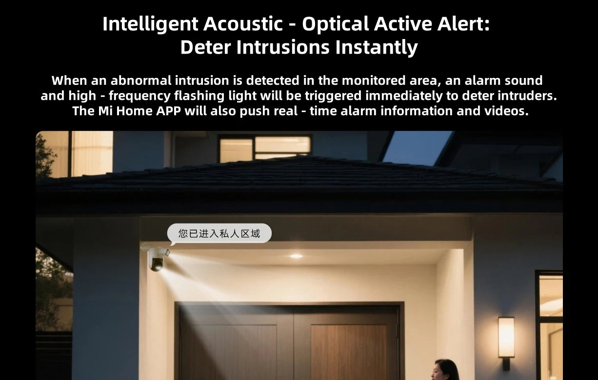 Xiaomi Outdoor Camera 4 Dual Lens 5MP 3K HD Dual View Monitoring Panoramic Closeup Tracking IP66 Weatherproof AntiTheft