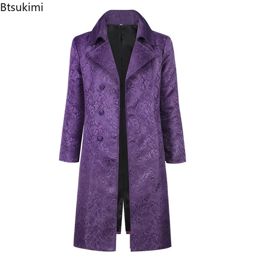 2025 Joker Men's Coat Cosplay Costume Movie Same Style Clothing Halloween Comic-Con Party Carnival Props Adult Windbreake Gift