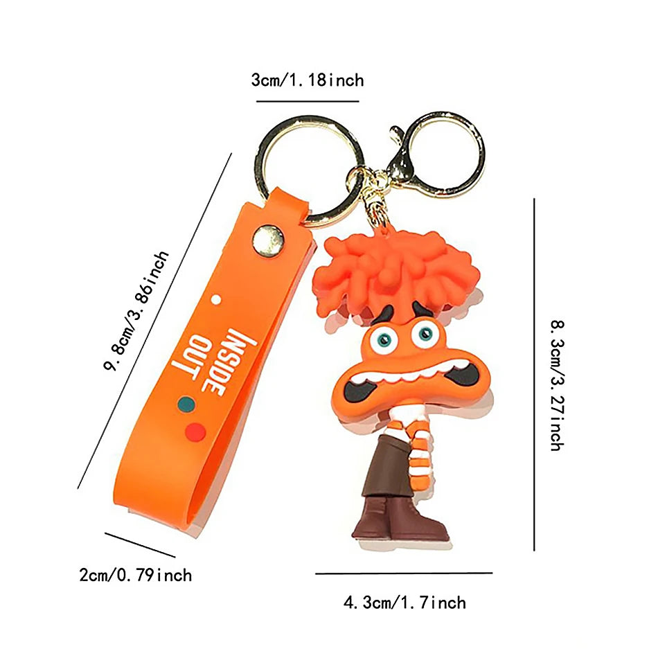 3D Cartoon Inside Out 2 Keychain Anime Cartoon Character keychain Pendant Personality Creative Soft Glue Doll Small Pendant