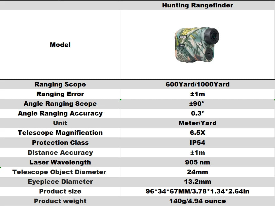 Hunting Laser Rangefinder 1000m Hunting Range Finder with Target Acquisition Technology Clear Accurate Rangefinders for Hunters
