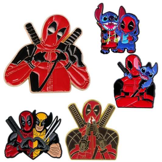 Cartoon Stitch Pin Movie Deadpool Hero Brooches for Women Men Lapel Pins Badges Clothes Accessories Cosplay Jewelry Fans Gifts
