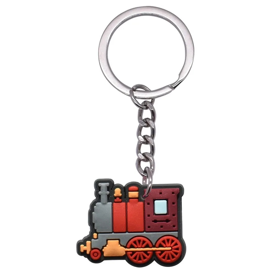 1PCS Keychain Train Cartoon Cute Keyring fit Car Key Accessories Woman Children Birthday Souvenir Friends Party Gifts